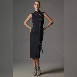 Anthropologie Porridge Denim Hardware Midi Dress Sz XS